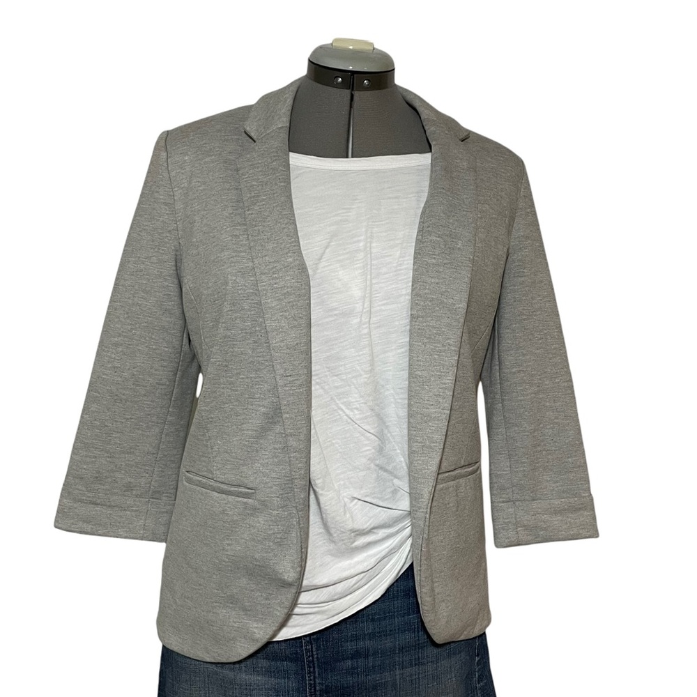 LC Lauren Conrad Gray Open Front Sweatshirt Blazer. Size 6
